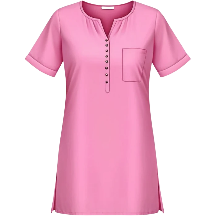 Casual pink kurti with short sleeves and minimal design emoji