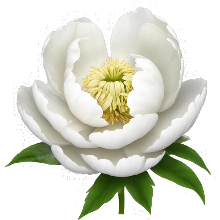 white peony flower emoji
