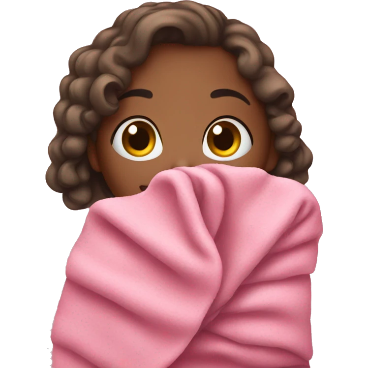 Girl selling pink blanket  emoji