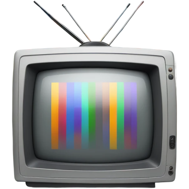 Gray Television with vertical smpte color bars emoji