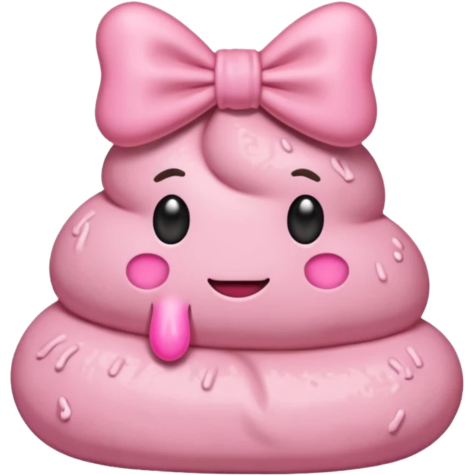 Pink poop with bows emoji