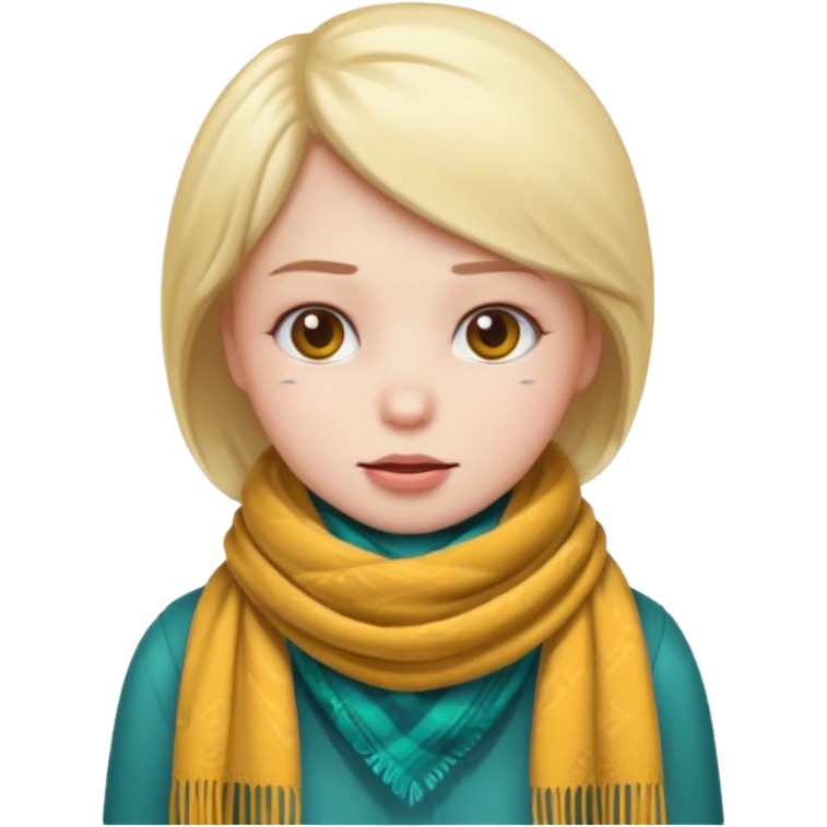 emoji character wearing scarf, cold expression, WhatsApp style emoji