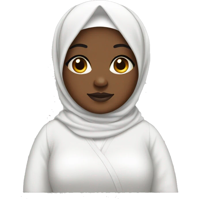 Chubby Black hijabi in fancy white abaya emoji