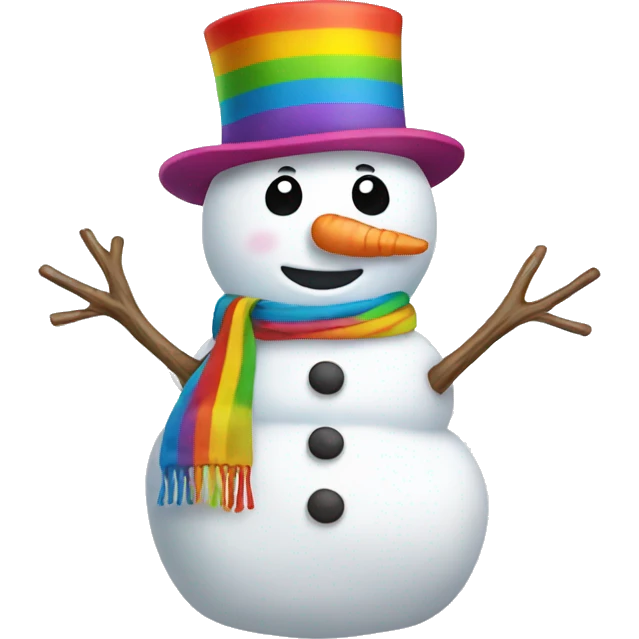 Rainbow snowman emoji