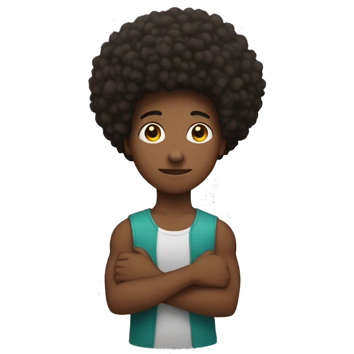 No with arms afro  emoji