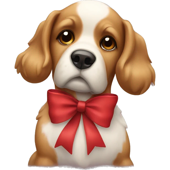 Christmas dog with bow  emoji