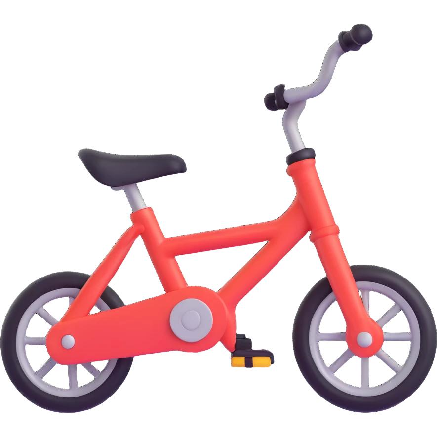 tiny bike for babies, two big wheels and two small wheels emoji