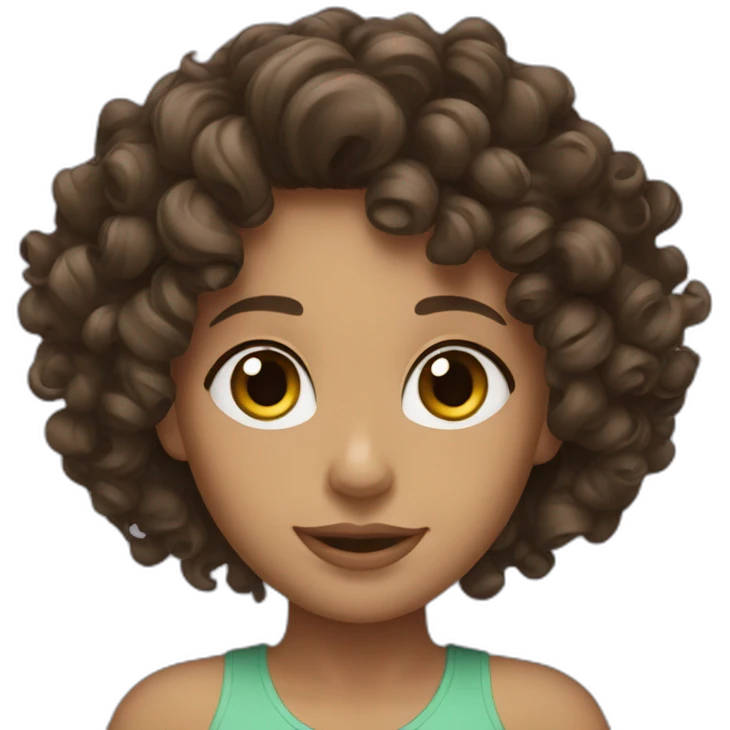 upaet brunette curly hair emoji