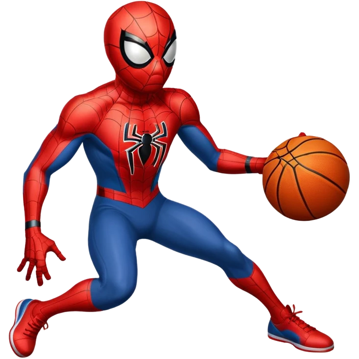 Spider-Man with a football and a basketball emoji