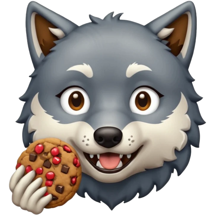 Wolf eating a cookie emoji