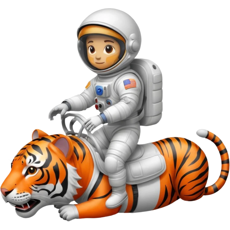 closed helmet astronaut riding tiger emoji