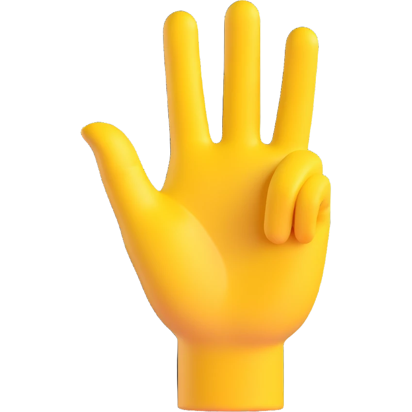 Convert the hand making the 'OK' gesture into a 3D emoji style with a smooth and rounded look, keeping the pose and proportions, in yellow emoji color. emoji