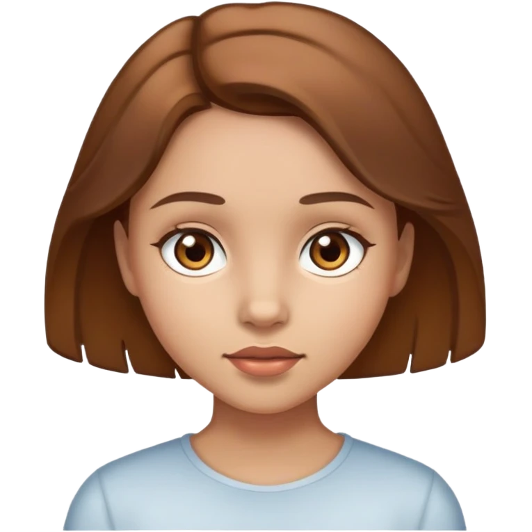 girl, with light skin, brown hair and brown eyes emoji