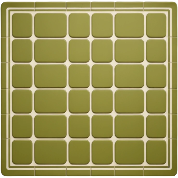 An olive green, long, tiled, top view of a place mat like the one in the image.  emoji