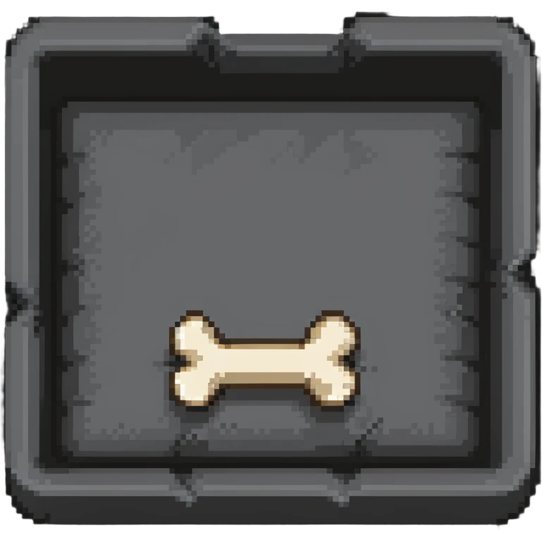 empty dog bed with a bone on it emoji