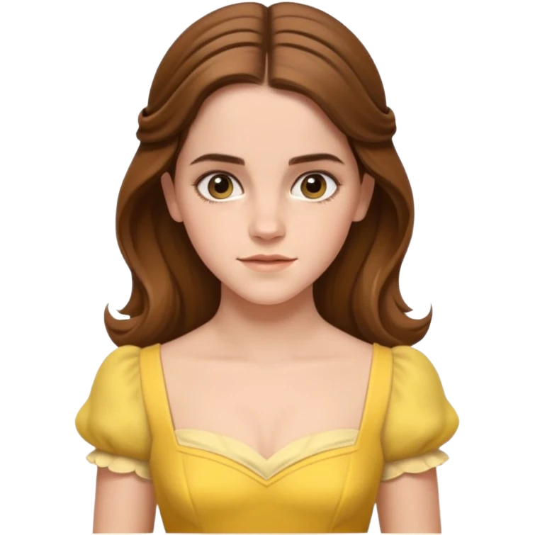 emma watson long hair as belle Cinematic Realistic emoji