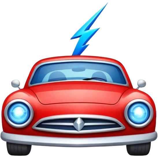 Un carro rojo con ojos azules y que tenga alerón y un Rayo y un 95 en las puertas  emoji
