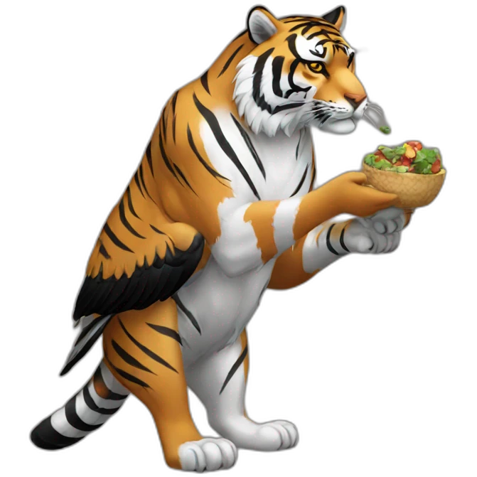 tiger eating eagle emoji