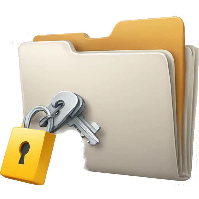 folder with documents and keys on it emoji