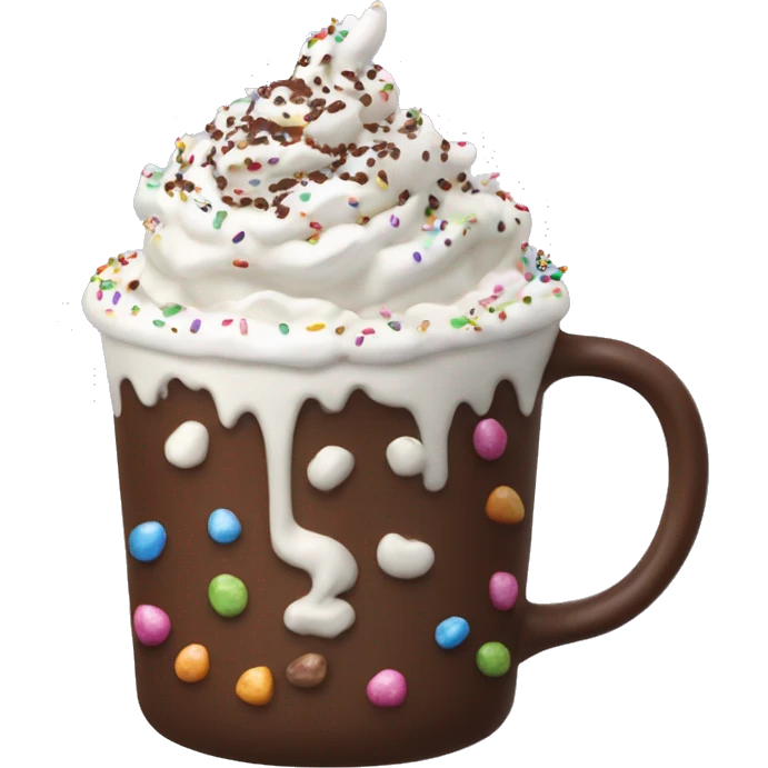 hot chocolate with whipped cream and sprinkles emoji