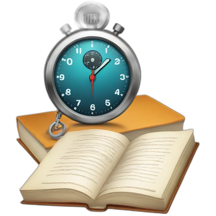 stopwatch and book emoji