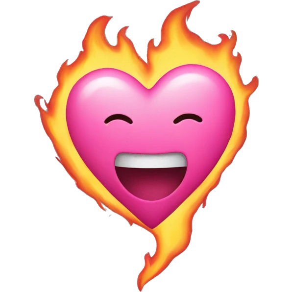pink heart with fire emoji