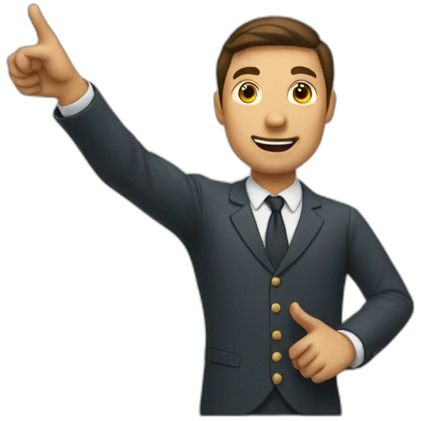 Man pointing towards right side emoji