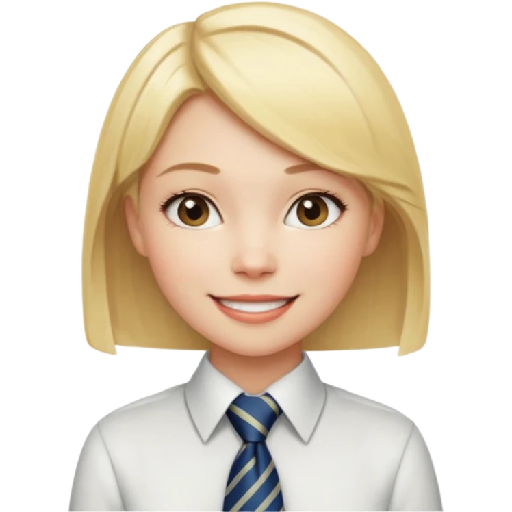 blonde girl short hair with tie  emoji