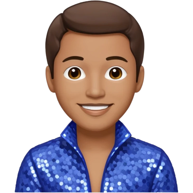 Mark Calderon, R&B Singer (b. 1969) from Color Me Badd with medium brown hair, periwinkle sequin outfit emoji