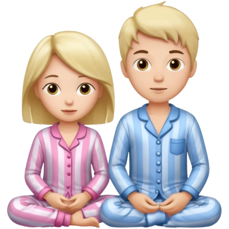 Boy and girl in pajamas  emoji