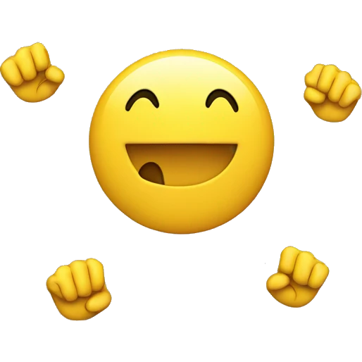 Smiley face with fists going up ad down emoji