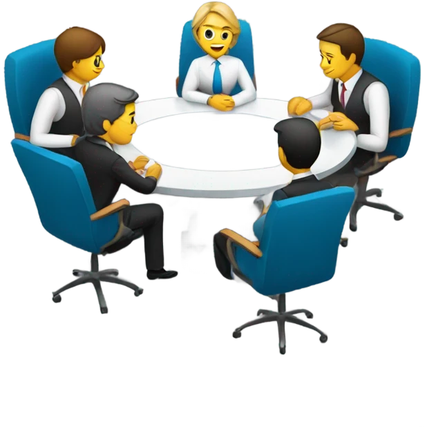 business people sitting at a round table  emoji