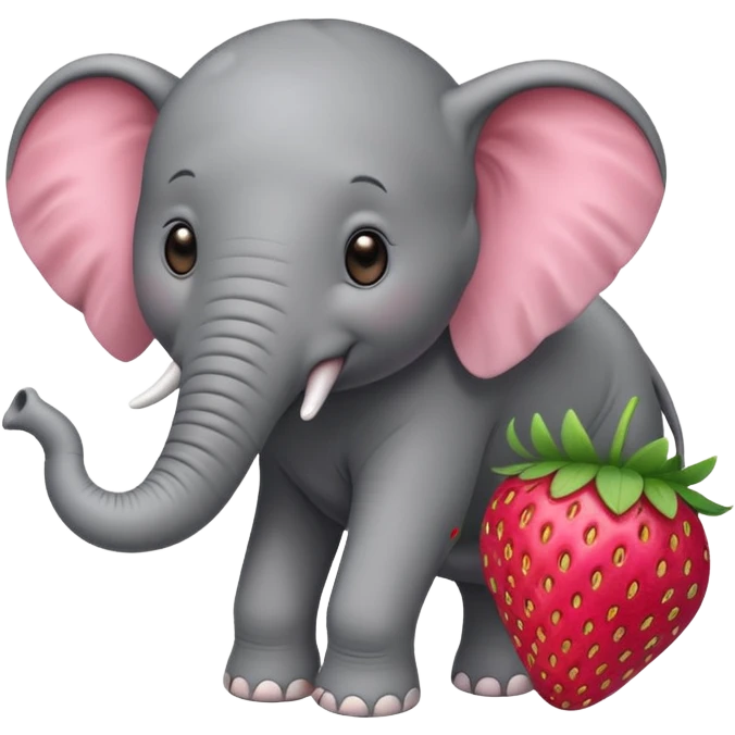elephant on a strawberry emoji
