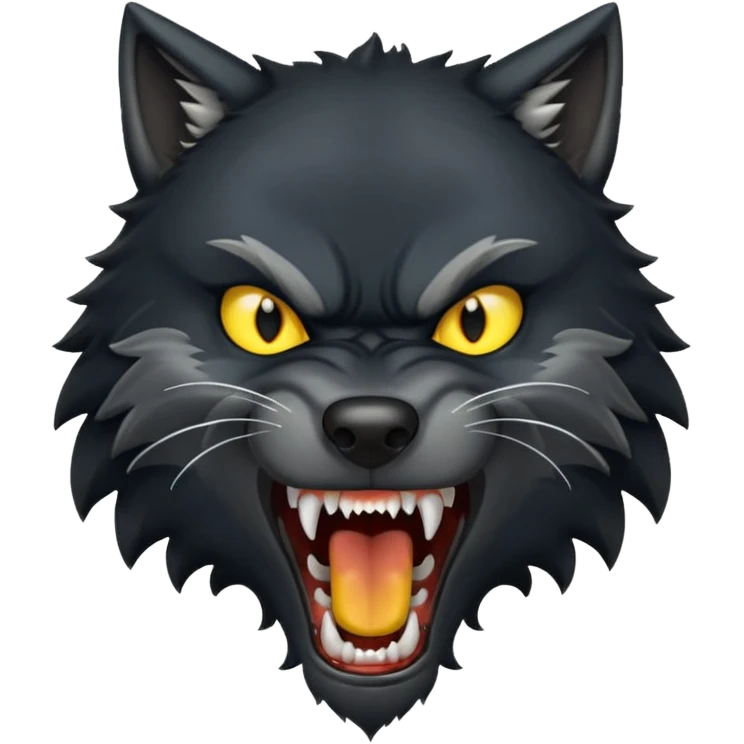 open mouthof black wolf in anger  emoji