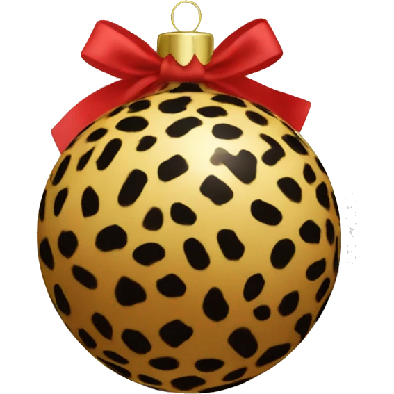 Leopard print Christmas ornament bulb emoji