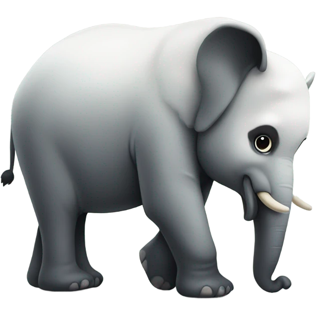 A panda with an elephant's trunk emoji
