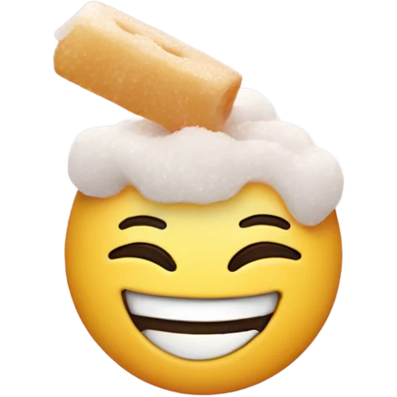 Smiling face smelling sugar emoji