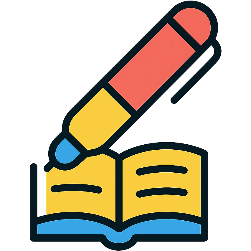 colored reading pen icon emoji