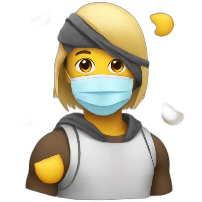 angle wearing a mask emoji