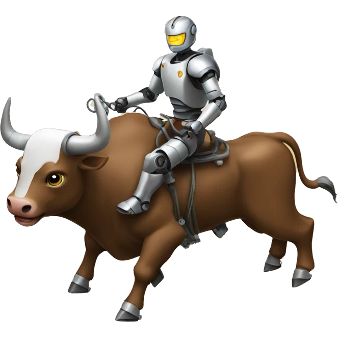 robot riding a bull emoji