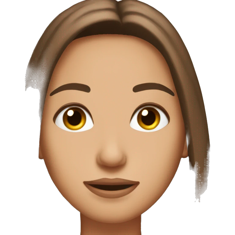 Brown long straight hair long eyelashes think eyebrows tan skin emoji