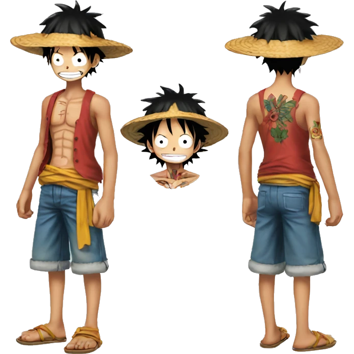Luffy avec un tatouages  emoji