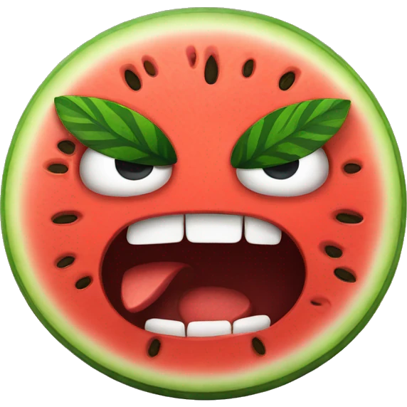 Angry watermelon emoji