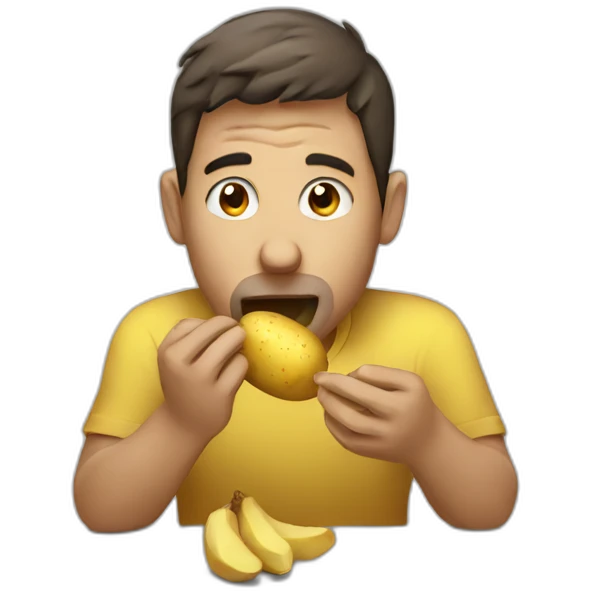 Man eating a potatto emoji