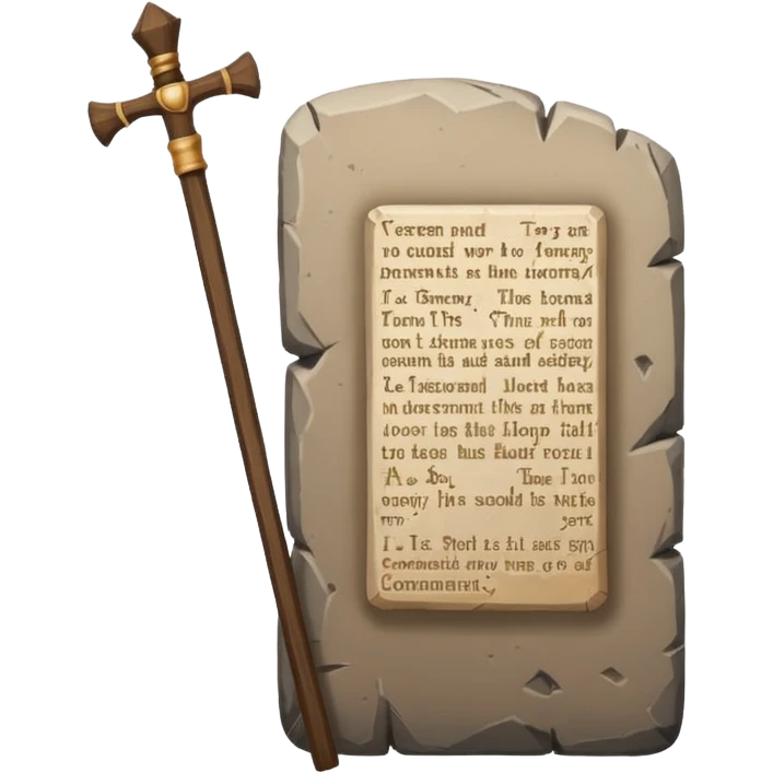 Ten commandments tablets and staff emoji