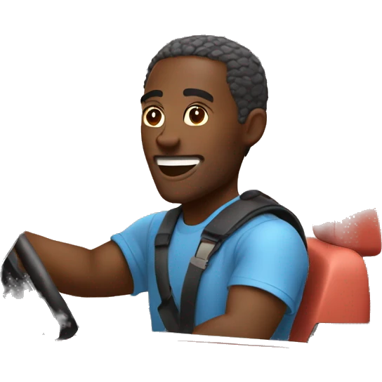 African man driving charger  emoji