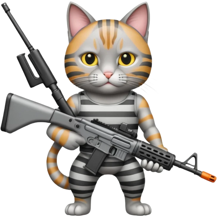 Кот с автоматом в руках emoji
