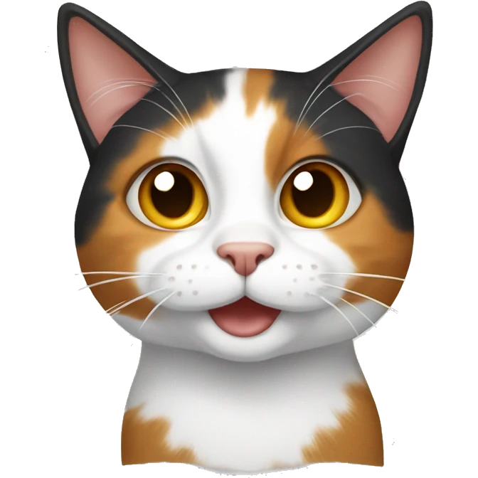 calico cat smiling emoji