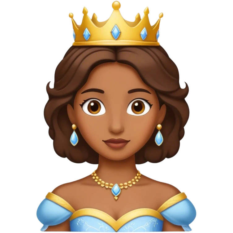 person as princess with brown skin emoji