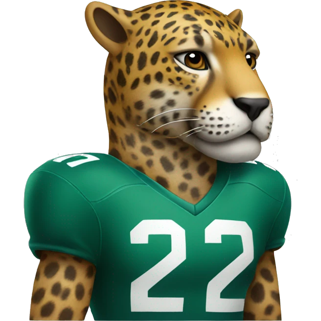 Jaguar wearing a football jersey  emoji